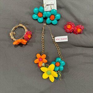 BETSEY JOHNSON PUFFY AND OTHER FLOWER JEWELRY